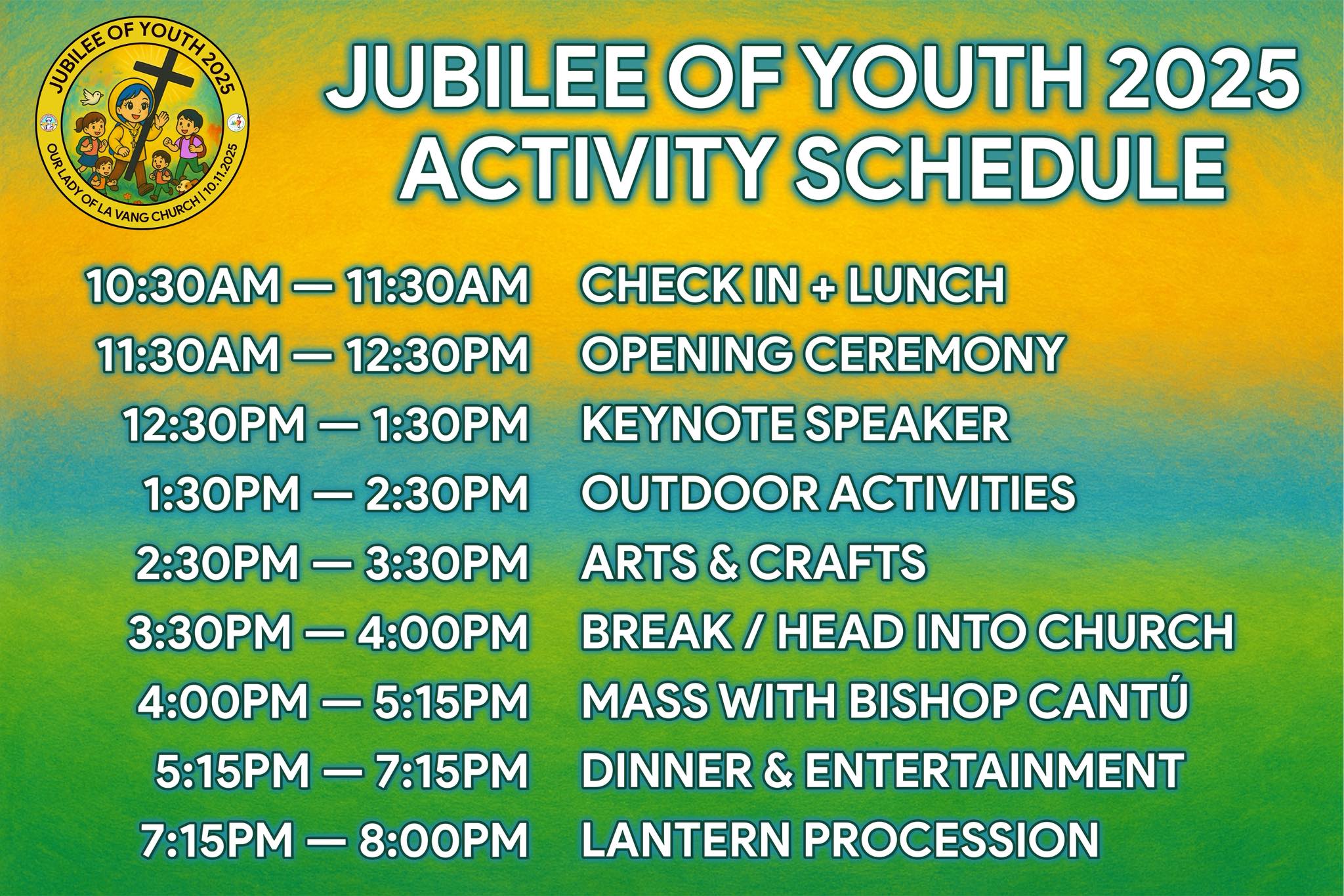 Jubilee of Youth 25 Schedule