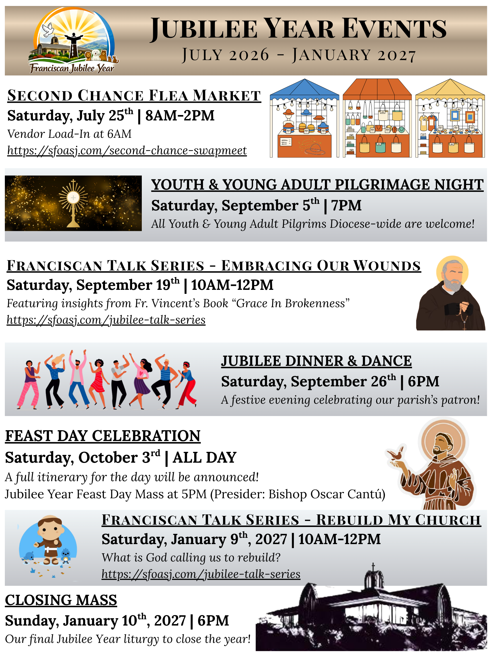 SFOA Jubilee Year Events